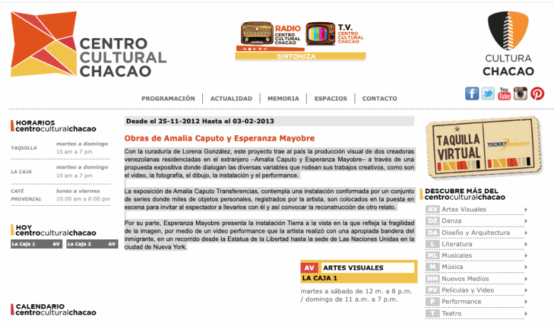 Obras de Amalia Caputo y Esperanza Mayobre, Centro Cultural Chacao