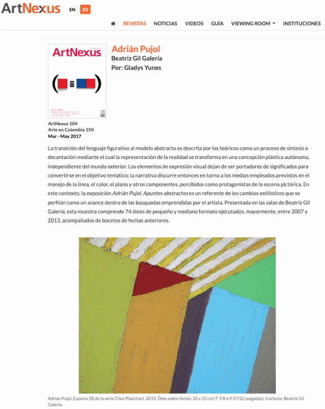 Adrián Pujol - Beatriz Gil Galería, ArtNexus