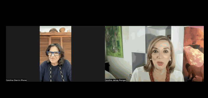 Carolina Jaimes Branger entrevista artista visual Carolina Otero durante su exposición “Poética de lo sutil”