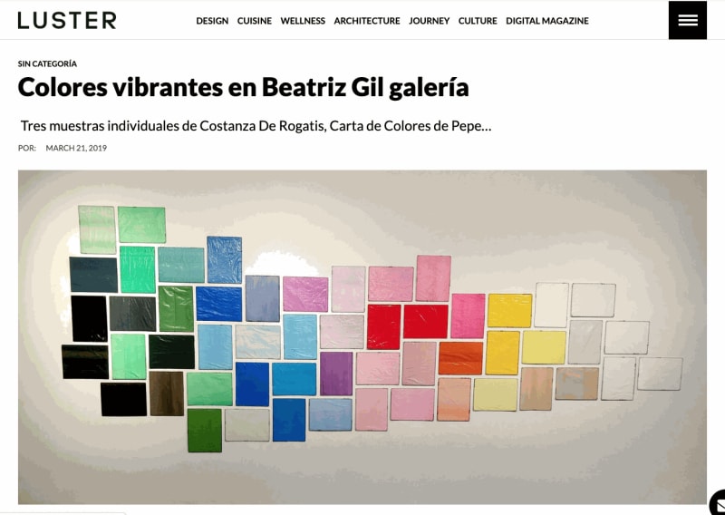 Colores vibrantes en Beatriz Gil galería, Luster Magazine