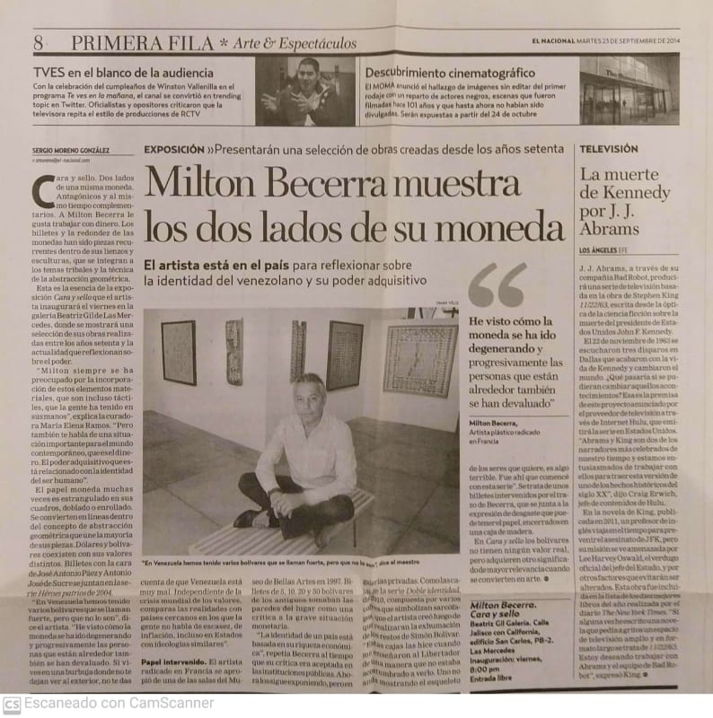 Milton Becerra muestra los dos lados de su moneda, El Nacional