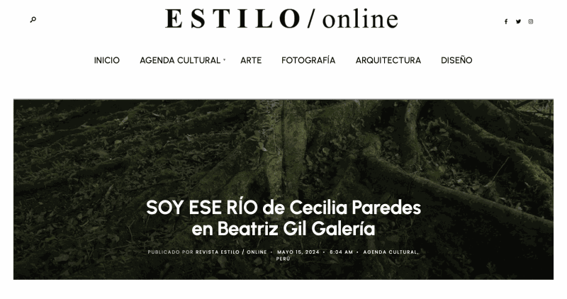 SOY ESE RÍO de Cecilia Paredes en Beatriz Gil Galería, Estilo - Revista cultural