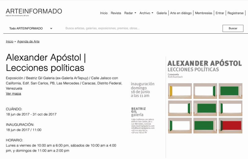 Alexander Apóstol | Lecciones políticas, Arte Informado
