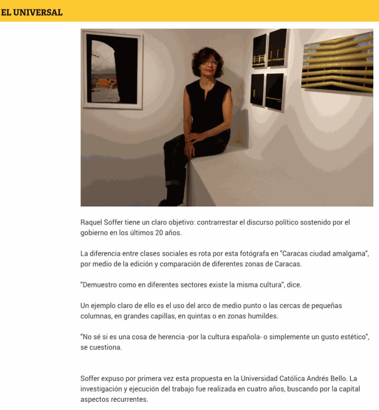 Cuerpo y ciudad en ojos femeninos, El Universal - Periódico Digital