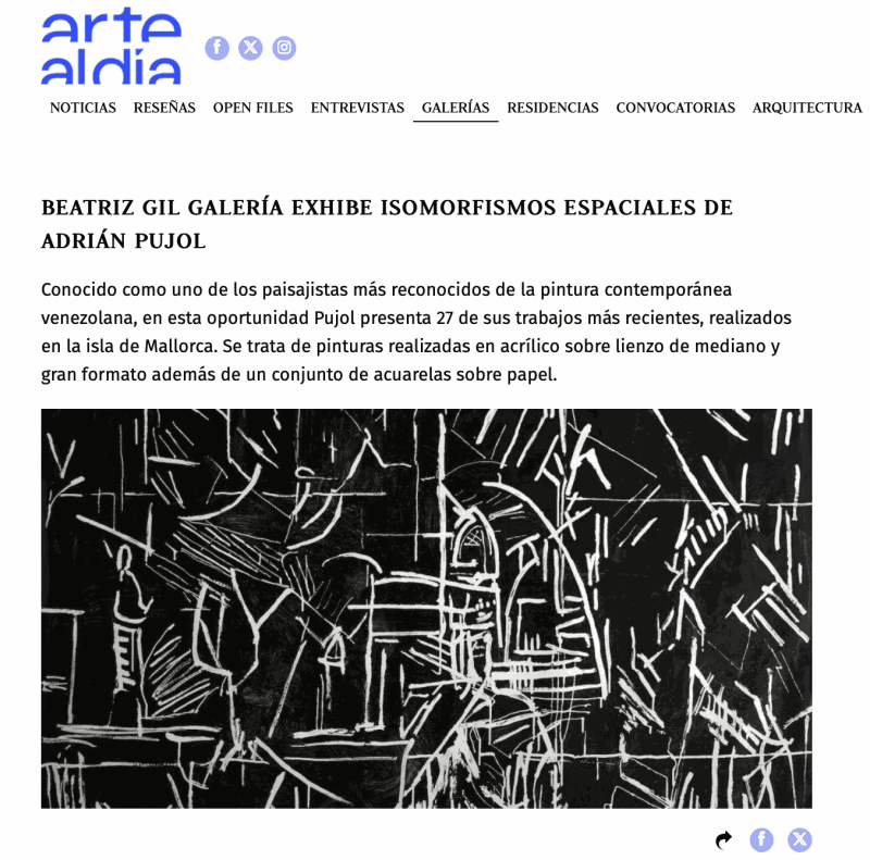 BEATRIZ GIL GALERÍA EXHIBE ISOMORFISMOS ESPACIALES DE ADRIÁN PUJOL, Arte al día - medio digital de arte latinoamericano
