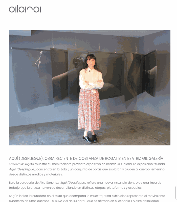 Aquí (Despliegue): obra reciente de Costanza De Rogatis en Beatriz Gil Galería, ABRA