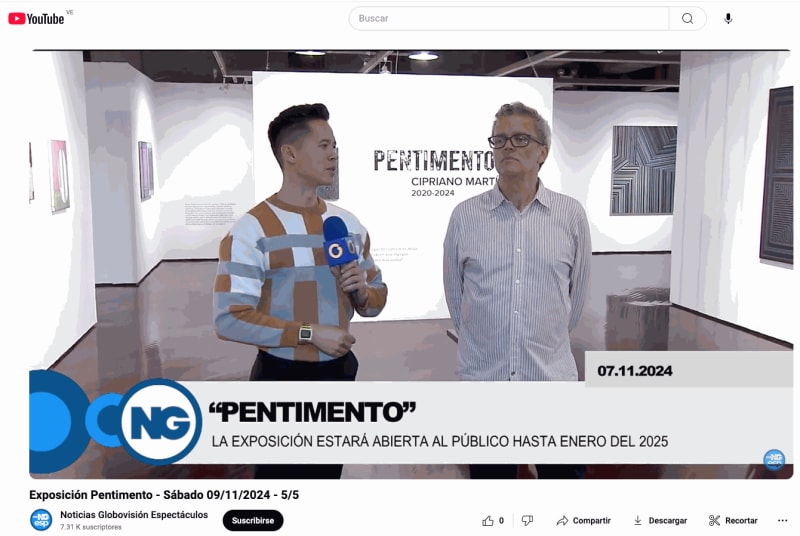 Exposición Pentimento - Sábado 09/11/2024 - 5/5, Noticias Globovisión Espectáculos