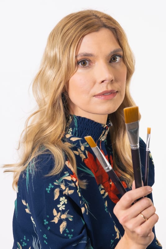 Julia Curylo at the Warsaw Art Fair, Three artworks at the Goldenmark Booth