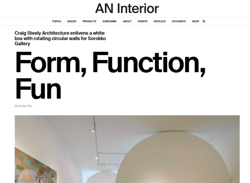 Form, Function, Fun, Craig Steely Architecture enlivens a white box with rotating circular walls for Sorokko Gallery