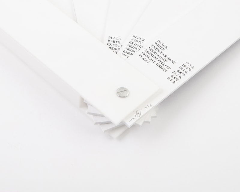 Detail of "Belong: The Other Shadows" Color swatch guide