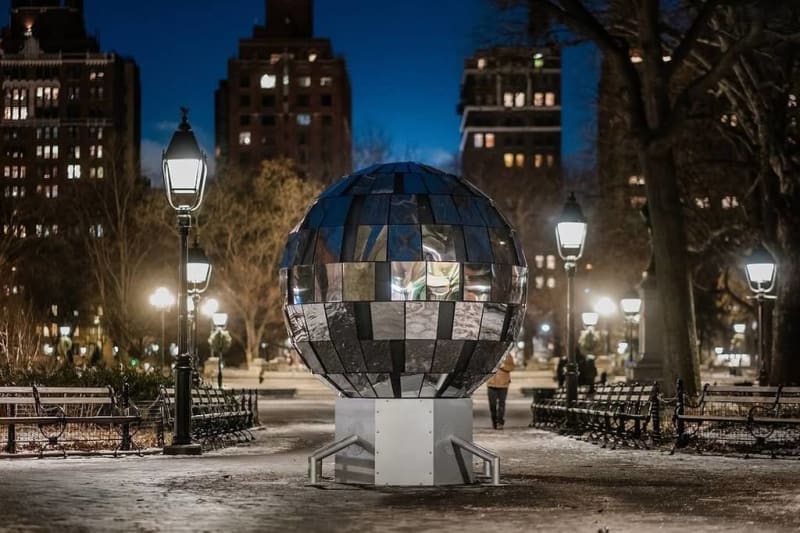 Washington Square Park Has Its First Art Installation Since 2017— And It’s A Massive Disco Ball, Secret New York