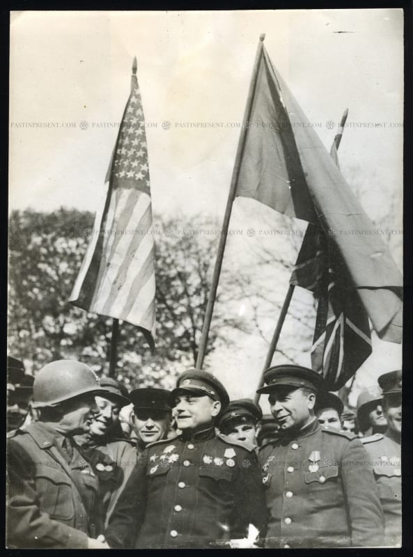 Americans Link With Russians In Germany, April 1945 Photo by Harold Siegman/ACME