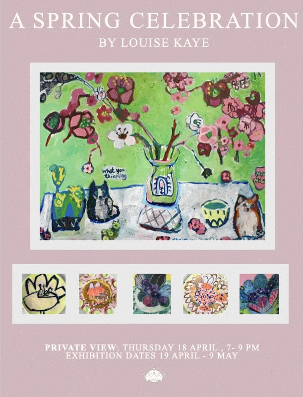 A Spring Celebration , An installation of paintings and ceramics by Louise Kaye