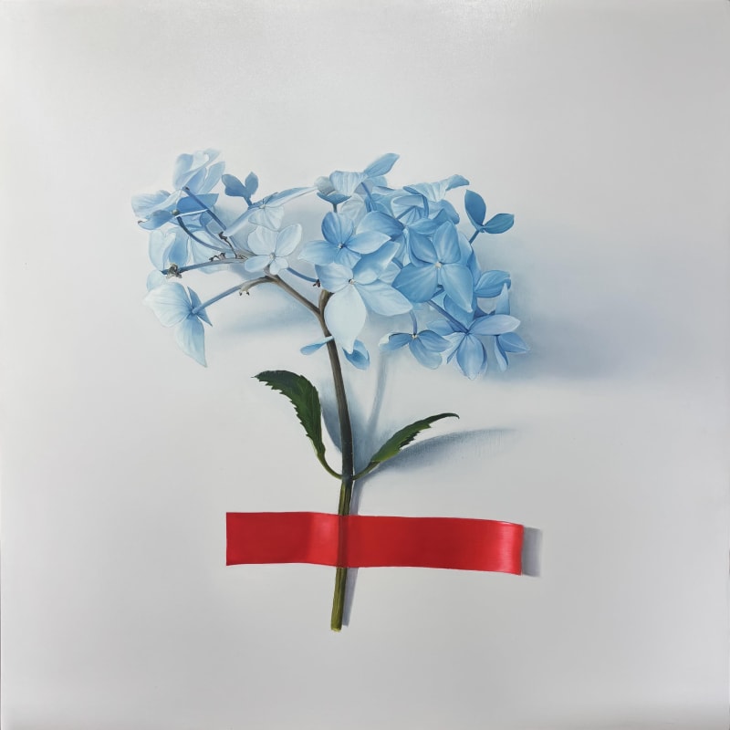Corrina Earlie, Blue Hydrangea with Red Tape