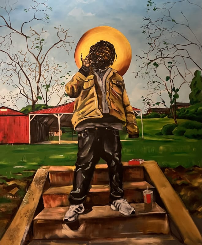 "God" (2025) Oil on canvas, 80 x 65 inches