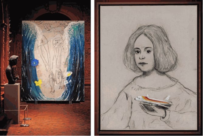 Installation details of “The Word-Shimmering Sea: Diego Velázquez / Enrique Martínez Celaya” at the Hispanic Society.