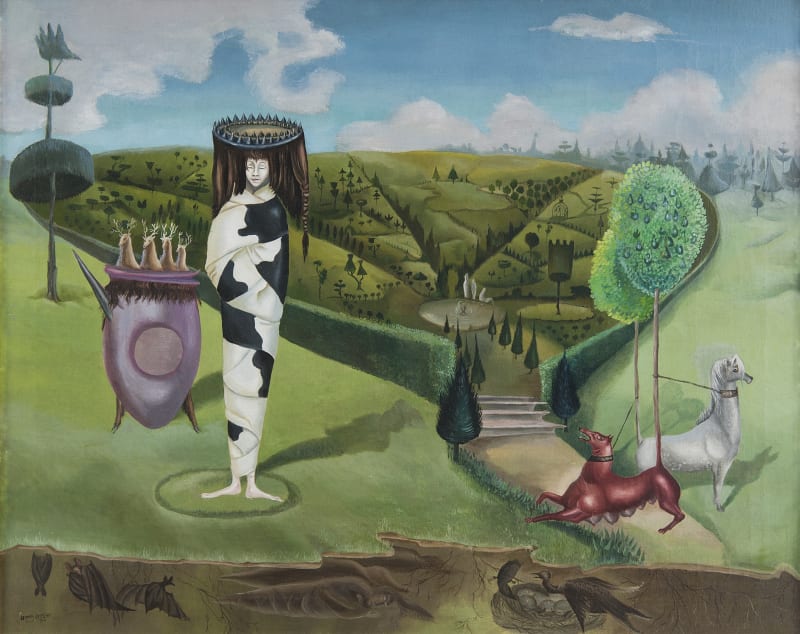 Leonora Carrington "Green Tea" (1942). The Museum of Modern Art, New York. Gift of the Drue Heinz Trust (by exchange), 2019 Ph © Digital image, The Museum of Modern Art, New York/Scala, Florence © Adagp, Paris, 2024.