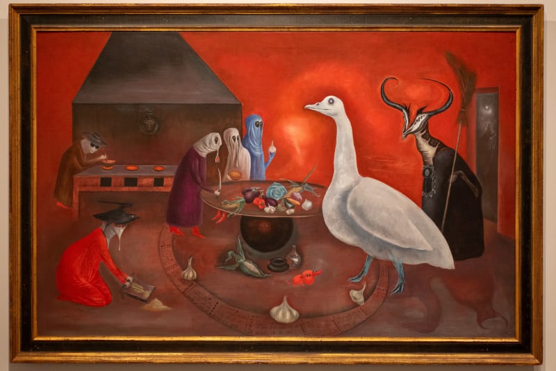 Leonora Carrington, “Grandmother Moorhead’s Aromatic Kitchen,” 1974