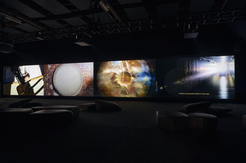 Installation view, One Hundred Thousand Suns, 4-channel film, 25 minutes