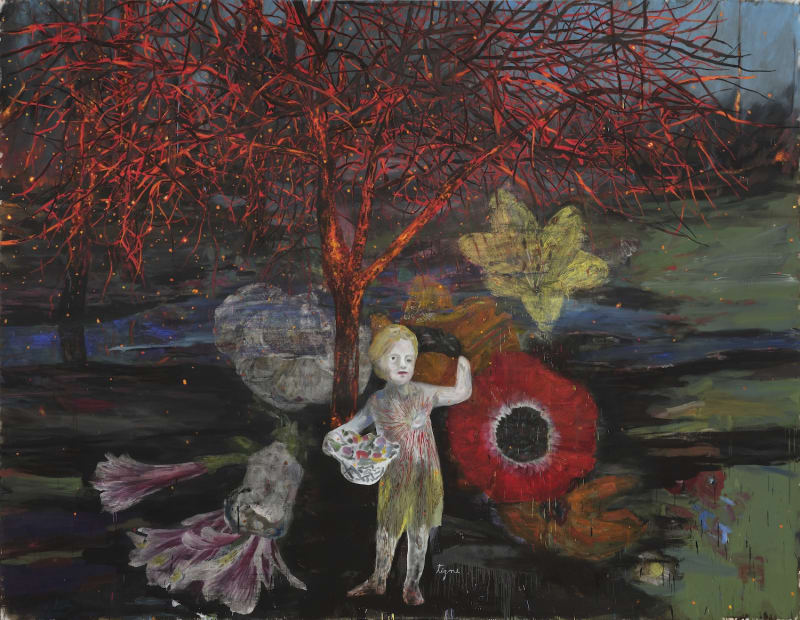 Enrique Martínez Celaya, The Apple Tree, 2023 Oil and wax on canvas 132 x 180 inches (335.28 x 457.2 cm).