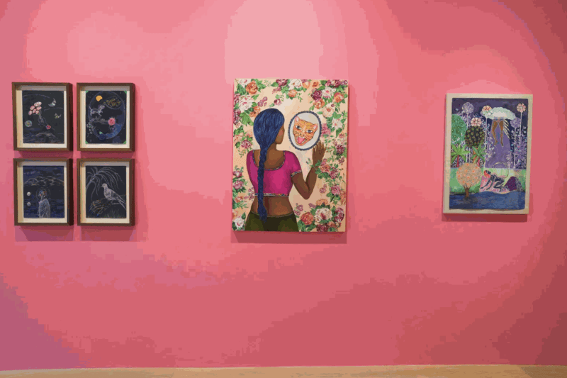 Installation view of Tiger in the Looking Glass at Gallery Wendi Norris, San Francisco. Photo: Julie Schneider/Hyperallergic.