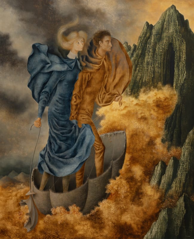 Remedios Varo, “La huida” (The Escape) (1961); Museo de Arte Moderno (INBAL/Secretaría de Cultura © 2023 Remedios Varo, Artists Rights Society (ARS), New York / VEGAP, Madrid, photo by Rodrigo Chapa)