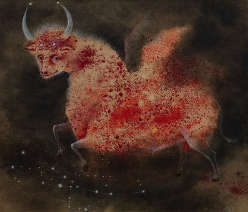 Remedios Varo, “Tauro” (Taurus) (1962); Museo de Arte Moderno (INBAL/Secretaría de Cultura © 2023 Remedios Varo, Artists Rights Society (ARS), New York / VEGAP, Madrid, photo by Rodrigo Chapa)