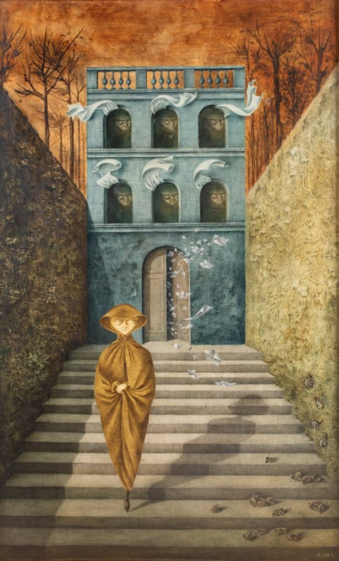 Remedios Varo, Ruptura, 1955, oil on masonite