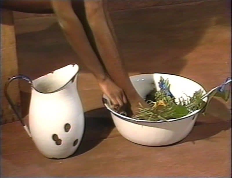 María Magdalena Campos-Pons, Baño Sagrado (Rite of Initiation, Sacred Bath), 1991, single channel video by Campos-Pons with sound by Neil Leonard. Image courtesy the artist.