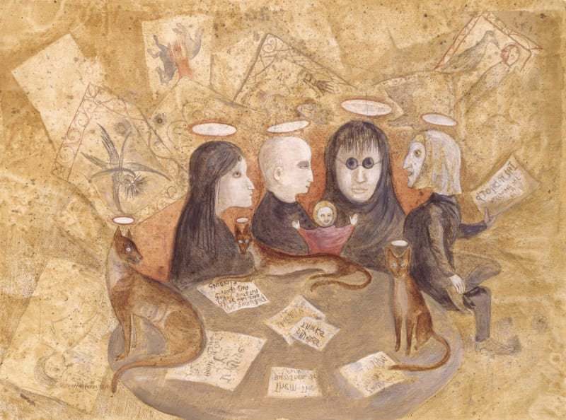 Leonora Carrington, “Playing Tarot” (c. 1955) (copyright Estate of Leonora Carrington/ARS, New York)