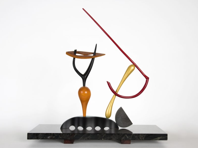 Augustine Dall'Ava, Requiem for Nelson, 2018 Painted wood, stone, granite, 47.6cm x 45cm x 16.2 cm