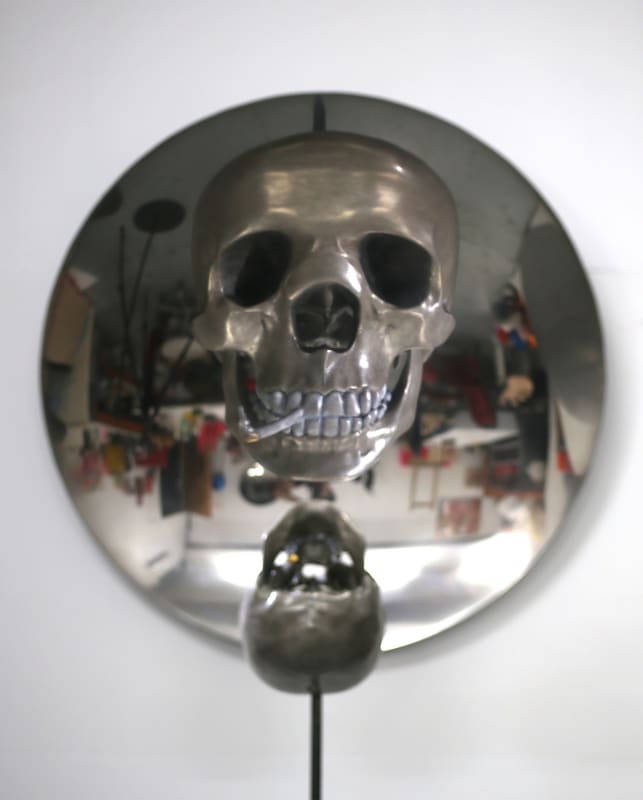 Louis Pratt A very Dutch Ghost, 2022 Bronze, steel, stainless steel, oil paint and 24ct gold 210cm x 100cm x 96cm Edition of 4