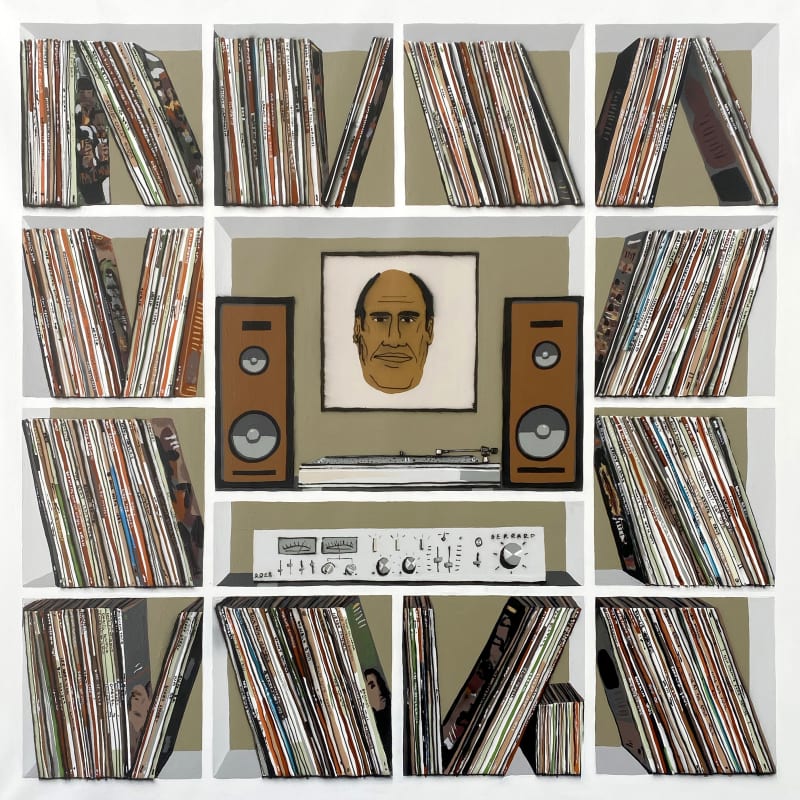 Tom Gerrard, The Soundtrack To My Life, 2023, synthetic polymer and spray paint on canvas, 152cm x 152cm