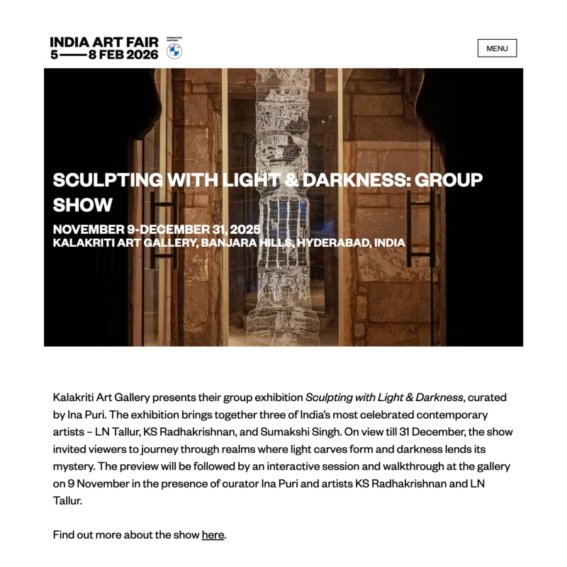 Sculpting with Light & Darkness: Group Show | November 9-December 31, 2025, Kalakriti Art Gallery, Banjara Hills, Hyderabad, India, India...