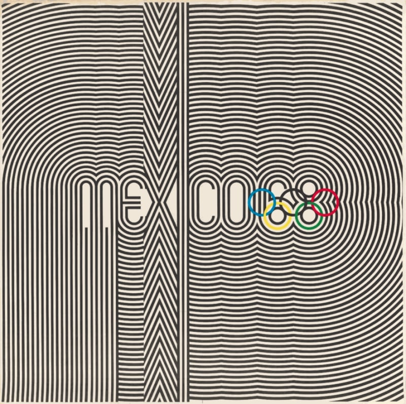 Eduardo Terrazas and Lance Wyman, Mexico City 1968 Summer Olympic Games poster, 1967 © IOC. Photo: Don Ross