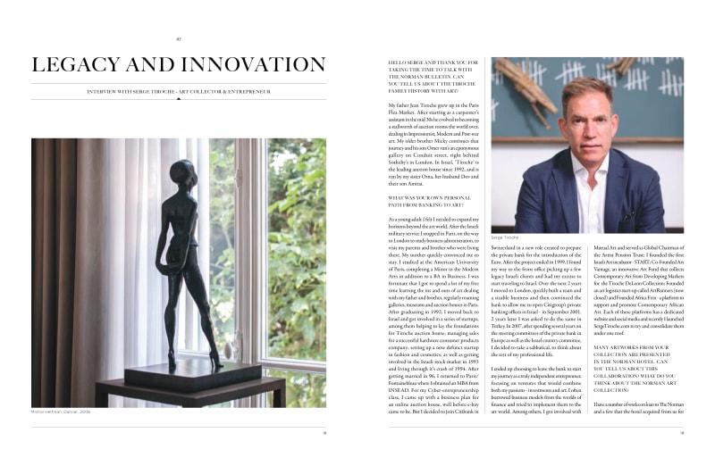Legacy and Innovation , The Norman Bulletin Interview with Serge Tiroche