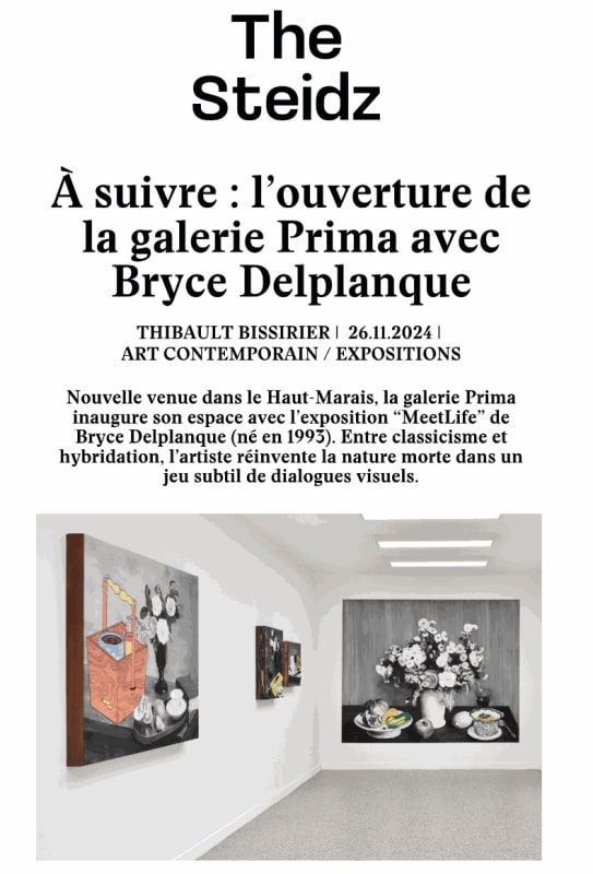 Ouverture de la galerie Prima, Avec Bryce Delplanque