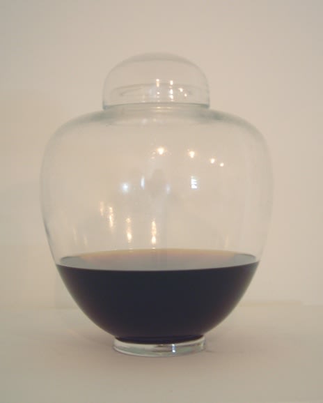 Urn, 2007 Handblown glass w/alcoholic cocktail 13 inches