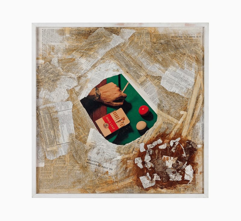 Tomislav Gotovac Untitled (Gold leaf), 1964 Printed photography, newspapers, powder, glue on hardboard 61 x 61 cm (24 x 24 in.)