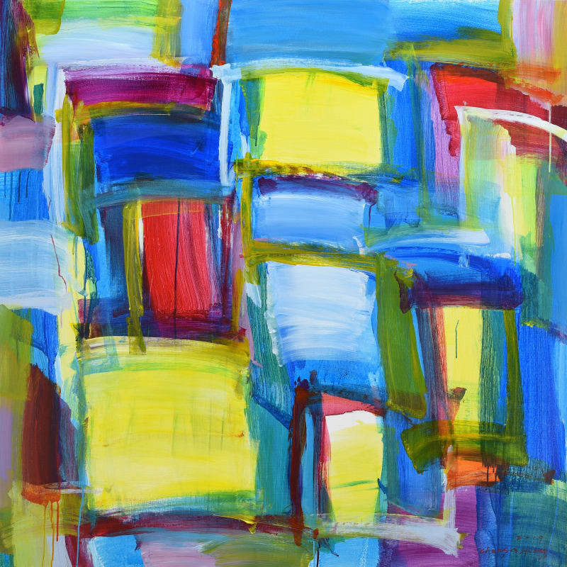 Space and memory-1904 acrylic on canvas 130 x 130cm 2019