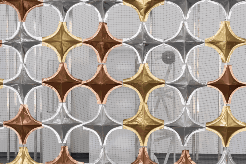 Detail view of Edra Soto's Destination/El Destino: A Decade of GRAFT at the Hyde Park Art Center (photo Eugene Tang)