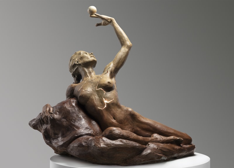 Breath (Half Life), 2019 Bronze with Electricity 30 x 27 x 25 in / 76 x 68 x 63 cm Edition of 6 Artist Proofs