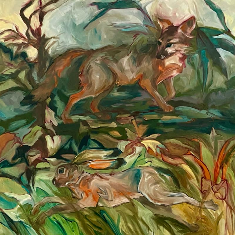 “Fable III” 36 x 36” Oil and Acrylic on Canvas (2024)