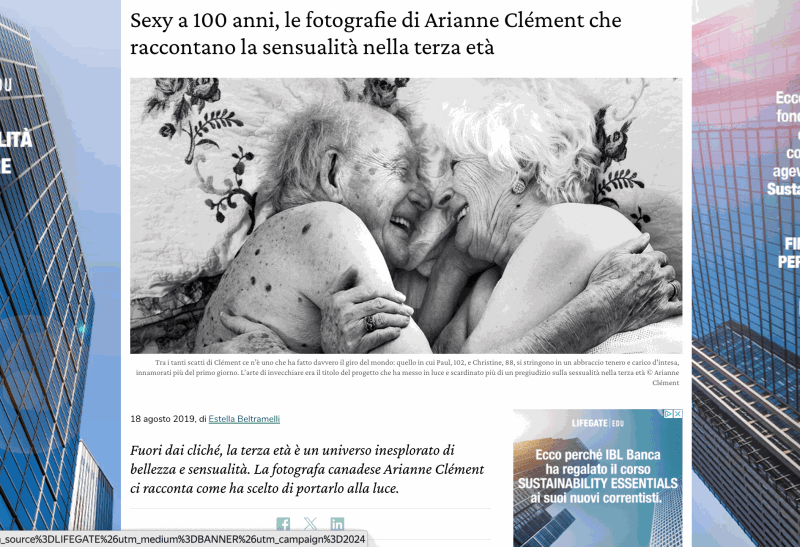 Sexy a 100 anni, le fotografie di Arianne Clément che raccontano la sensualità nella terza età