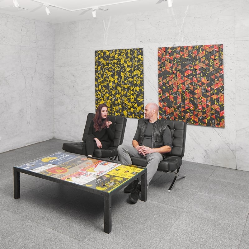 Artist in conversation at “Manhattan Office“ 125 Maiden Lane, New York, USA