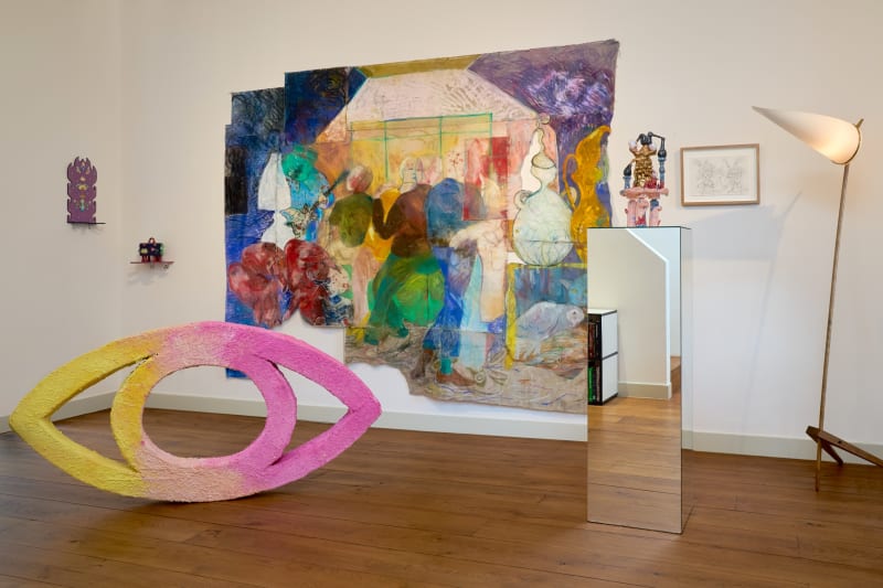 Sophie Wahlquist Sweet Meats, 2021 Soft pastel on linen and raw canvas 82.5 x 116.8 cm (32 1/2 x 46 in) - Courtesy of the artist and Parlour Gallery