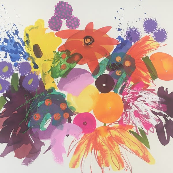 Tessa Pearson ARWS, 'Dahlia Fiesta', mixed media