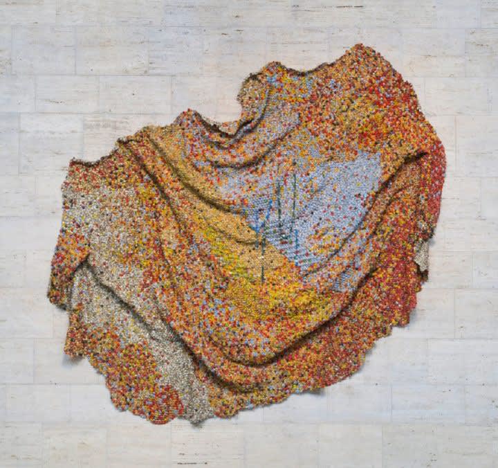 El Anatsui’s “Amemo” installed at the Detroit Institute of Arts