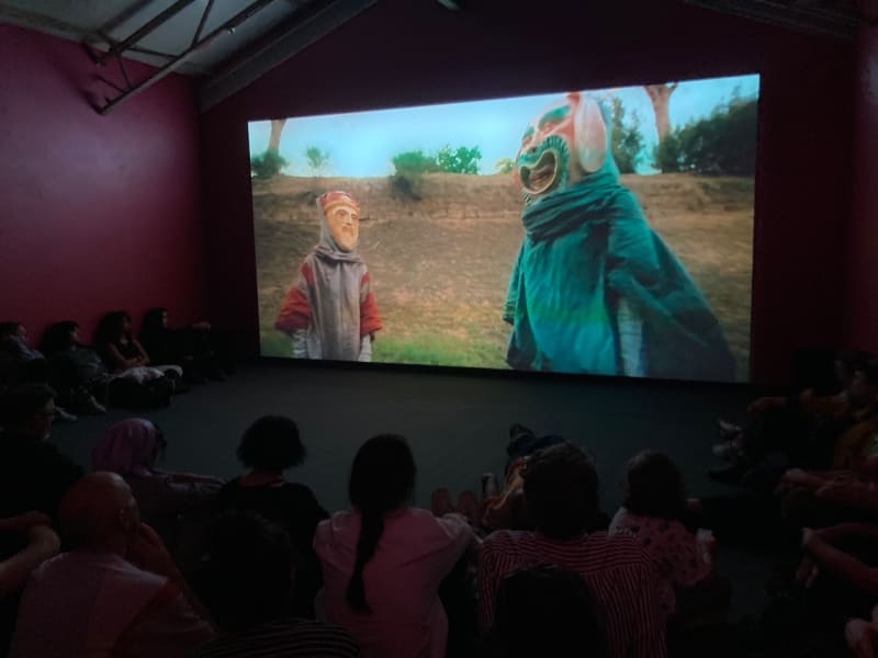 Installation view of Wael Shawky, I Am Hymns of the New Temples, 2023 at Sharjah Biennale 16, 2025. Image courtesy...