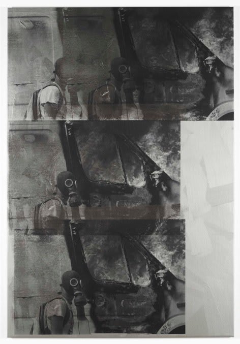 Gavin Turk, Transit Disaster Gas Mask Silver Portrait. Copyright the Artist.